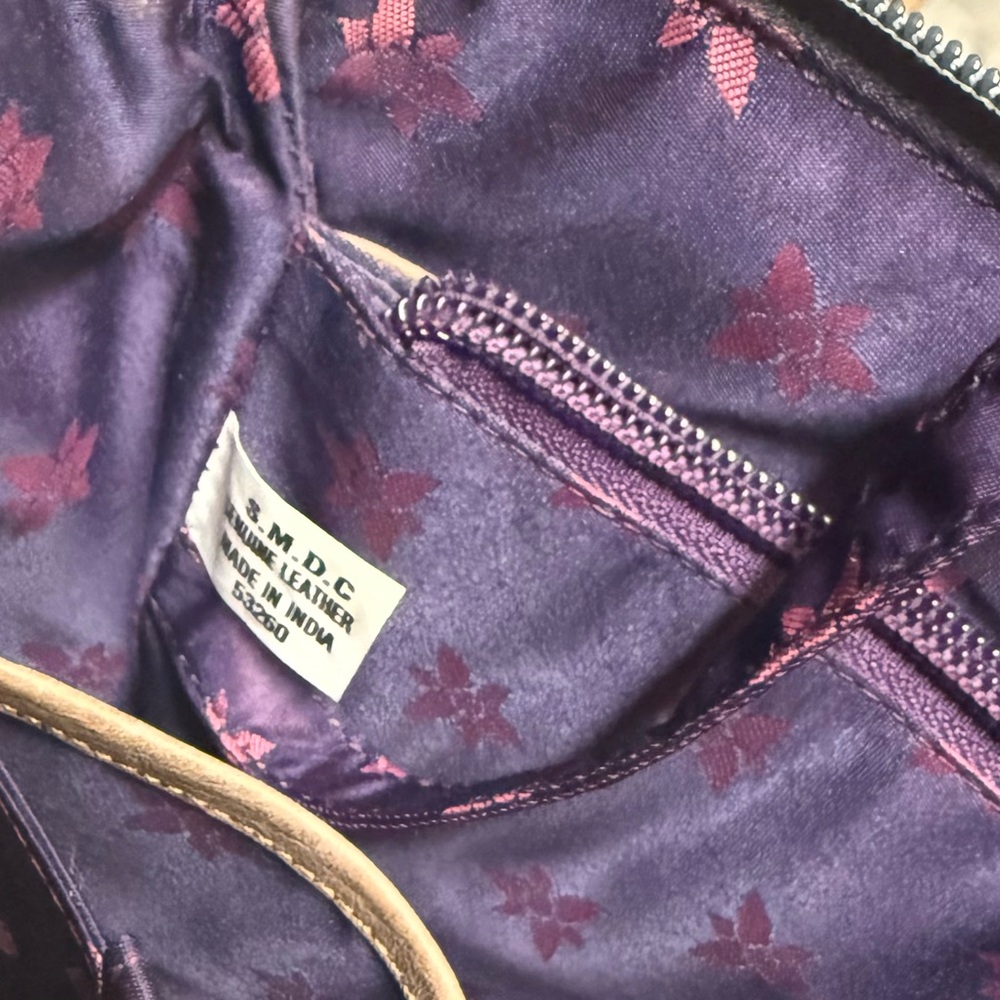 Anuschka Tranquil Pond Hand-Painted Leather Crossbody Bag Floral Dragonfly Purse - Picture 5 of 7